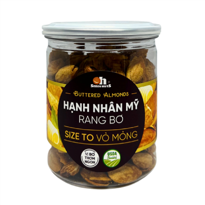 Hạt Sấy Smile Nuts 215Gr Hạnh Nhân Rang Bơ - Hủ