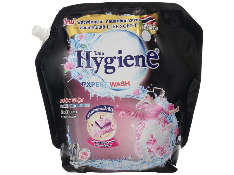 Nước giặt xả Hygiene đen Expert Wash hương hoa mẫu đơn túi 1.8 lít